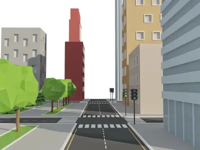 Game City Low-poly 3D model