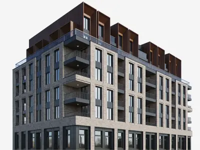 Modern residential building 11 3D model