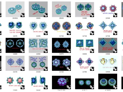 400 Solitaire Diamond Stud Earrings 3dm model Collection 3D print model