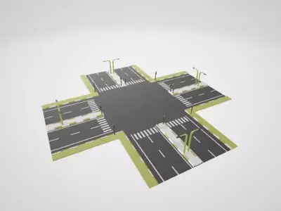 Street for gaming 3D model