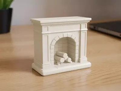Low-Poly Fireplace 3D Printable 3D print model