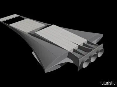 Futuristic Spacecraft Low-poly 3D model