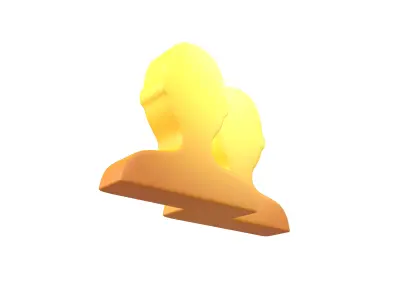 Two People Bust in Silhouette v1 008 Low-poly 3D model