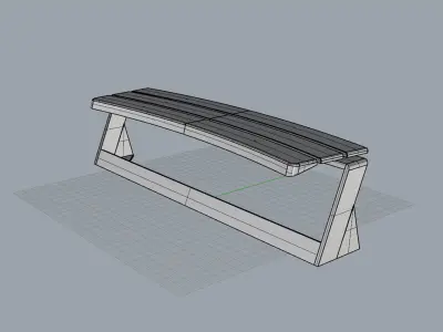 Bench without backrest - Urban Furniture Collection 3D model