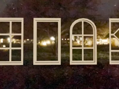 4 Types of windows Low-poly 3D model Low-poly 3D model