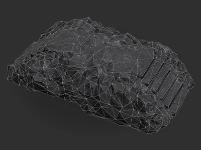 Stairs stone staircase 08 Low-poly 3D model