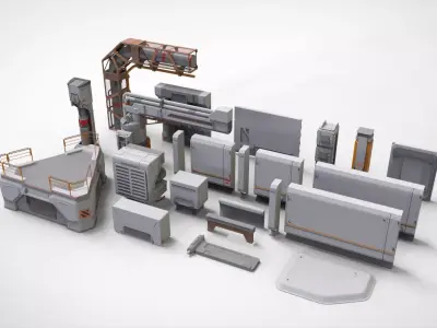 sci-fi Architecture kitbash 29 3D model