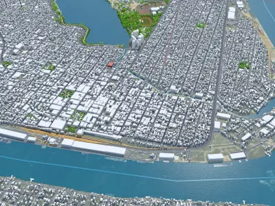 Tampico Tamaulipas Mexico 20km AI Low-poly 3D model