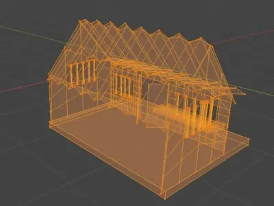 South Asian Village Type House Low-poly 3D model