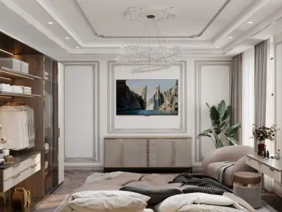 bedroom interior full scene 3D model 3D model