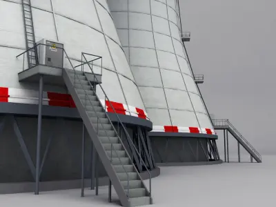 Cooling Tower Power Plant interior 3D model