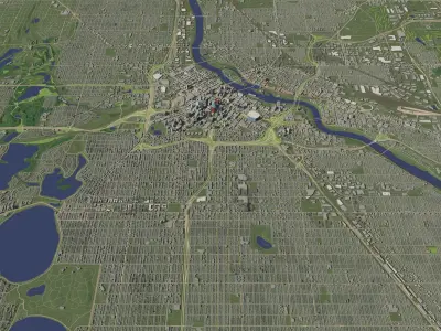 Minneapolis Minnesota USA - city and urban 3D model