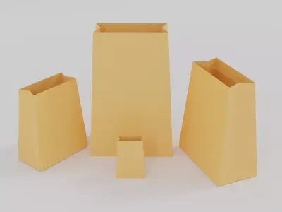 Paper  Bag Low-poly 3D model
