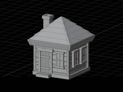 Wooden Cabin 3D Illustration 3D model