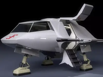 V SkyFighter Ship - External and Internal Detail 3D print model