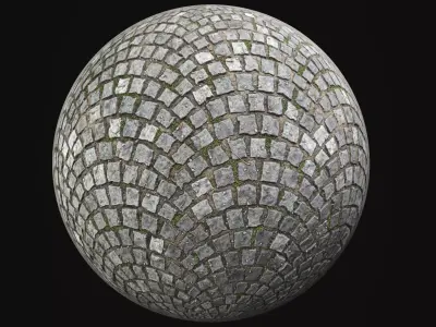 COBBLESTONE PAVEMENT PBR SEAMLESS TEXTURE 3D model