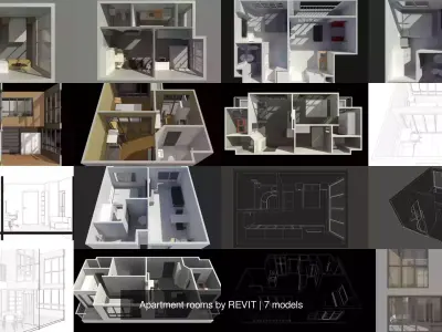 Apartment rooms by REVIT 3D Model Pack