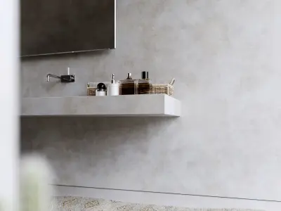 realistic bathroom scene 3D model