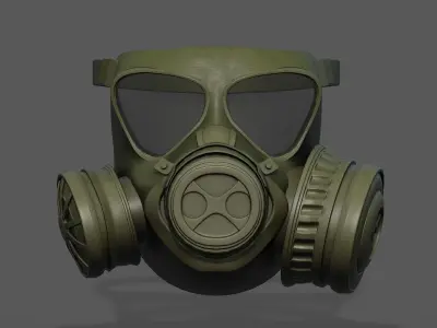gas mask helmet scifi futuristic Low-poly 3D model Low-poly 3D model