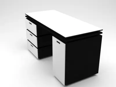 Black and White Stylish Minimalist Table - 3ds Max Model Low-poly 3D model