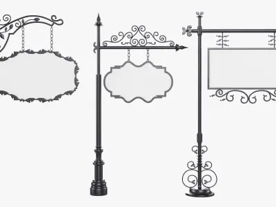 Forged columns 3D Model Pack