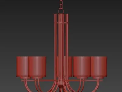Possini Euro Melody 26 34 Wide Brushed Nickel Chandelier 3D model