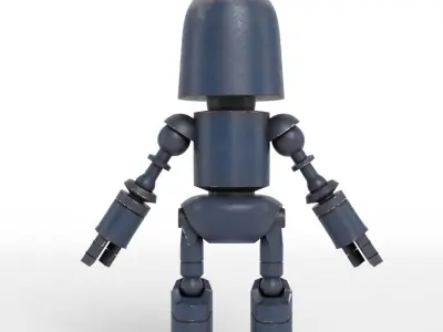Old and withered robot Low-poly 3D model