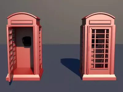 phone booth Low-poly 3D model