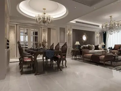 Home Interior Design in Empire Style 3D model