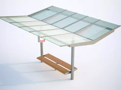 Small bus shelter 3D model