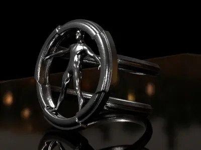 Modern Vitruvian Man ring  3D print model