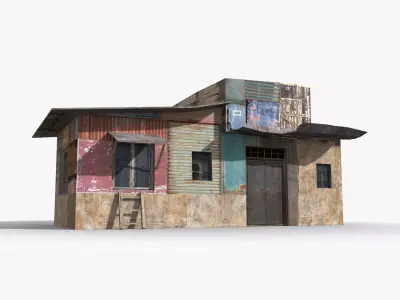 Slum x13 Low-poly 3D model