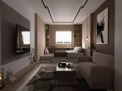 Modern Studio Living Space  Concept Scene 3D model