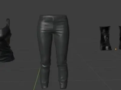 Female Outfit Low-poly 3D model 3D model
