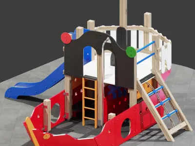 Childrens playground Pirate ship 3D model