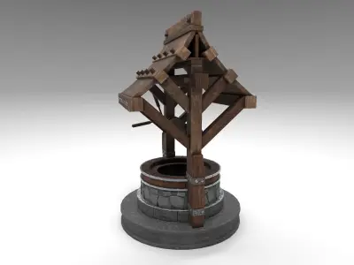 Gaming Low poly Well model  Low-poly 3D model