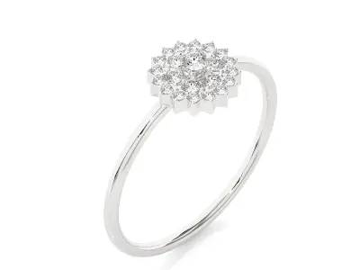 Light Minimalist Diamond Ring 3D print model