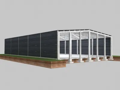 Industrial hungar  Low-poly 3D model