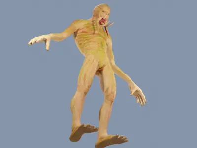 Zombie alien Low-poly 3D model