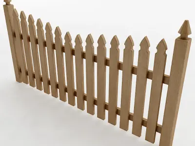 Gothic Spaced Picket Fence 3D model