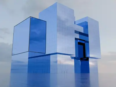 Glass Skyscraper and Glass Building  3D model