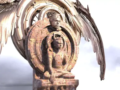 Ancient Alien Star Ring Monolith 8 Kit bash  3D model