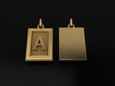 Antique Vintage Style Box Rectangle Letter Frame Pendant STYLE 5 3D print model