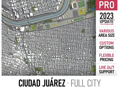 Ciudad Juarez Low-poly 3D model