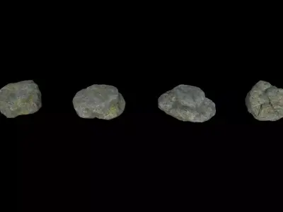 Rockset01 four rocks Low-poly 3D model