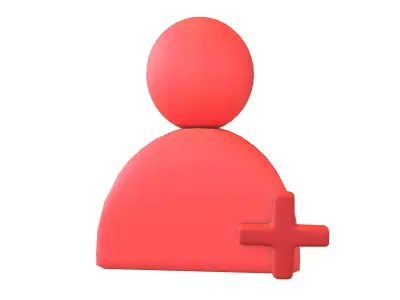 Add User Icon v1 002 Low-poly 3D model