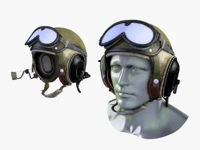 Crewman Helmet US Army 1955 Low-poly 3D model