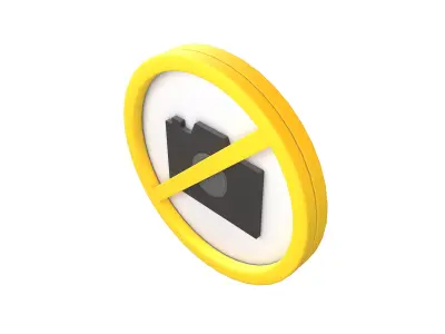 Prohibited Camera Symbol V1 002 Low-poly 3D model