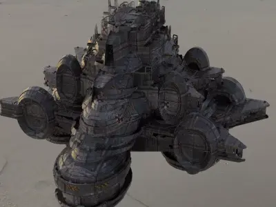 Sci fi Floating platform base 3  3D model