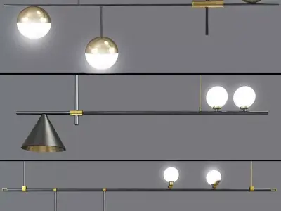 Ceiling Light Set 02 3D model